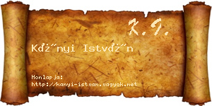 Kányi István névjegykártya